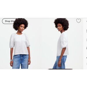 Madewell Womens Puff Sleeve Top White Size S NT331